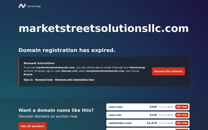Screenshot of marketstreetsolutionsllc.com