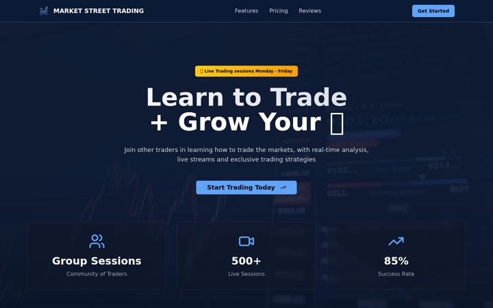 Screenshot of marketstreettrading.com