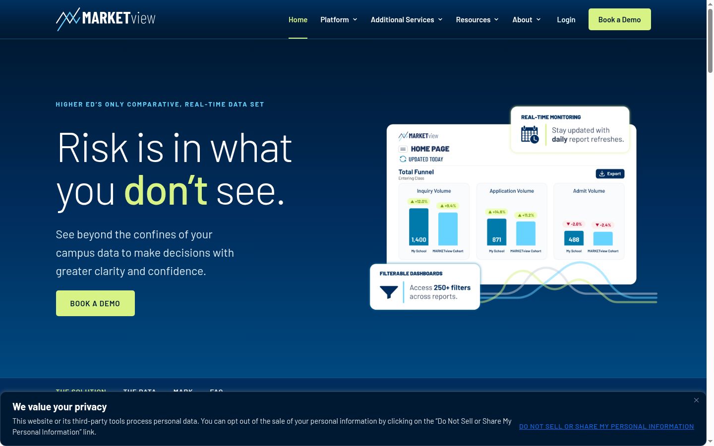 Screenshot del banner di consenso mostrato prima di qualsiasi interazione