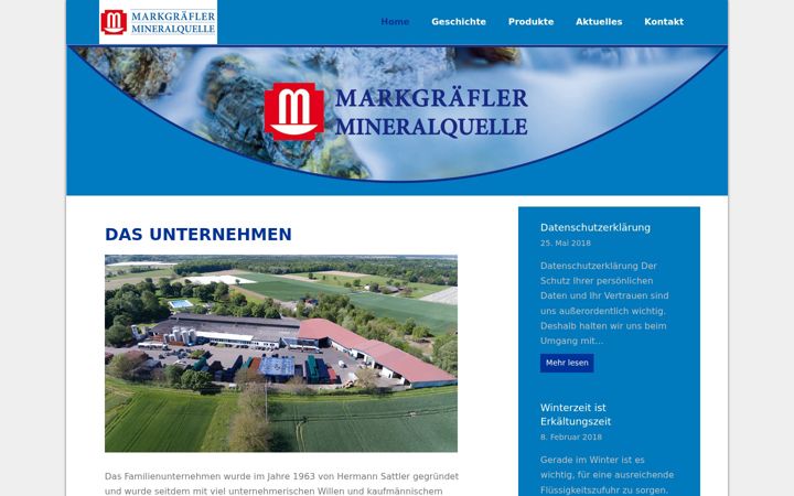 Screenshot of markgraefler-mineralwasser.de