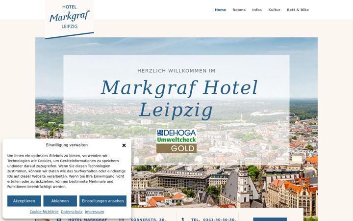 Screenshot of markgraf-hotel-leipzig.com