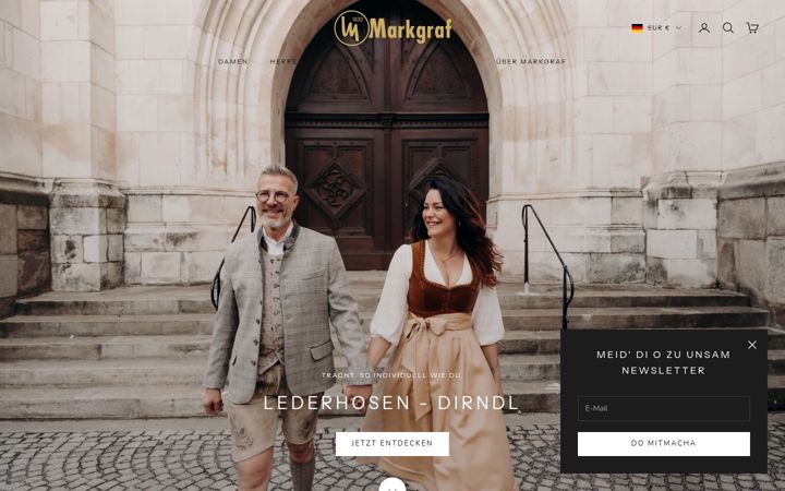 Screenshot of markgraf-trachten.de