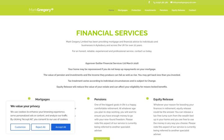 Screenshot of markgregory.uk.com