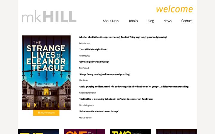 Screenshot of markhillauthor.com