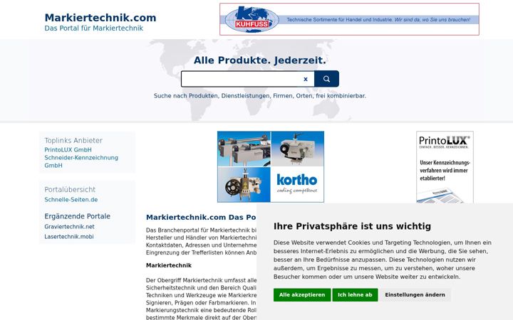Screenshot of markiertechnik.com