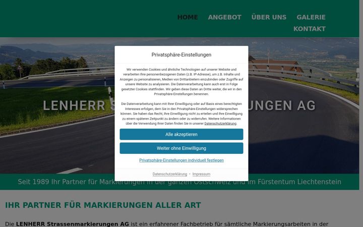 Screenshot of markierungen-lenherr.ch