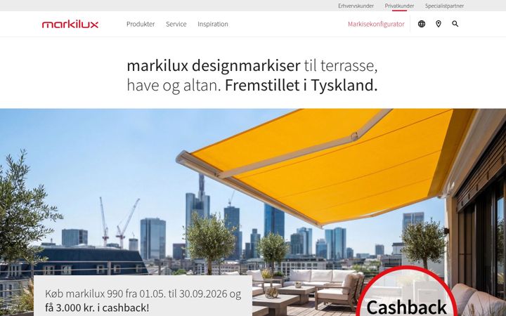 Screenshot of markilux.com