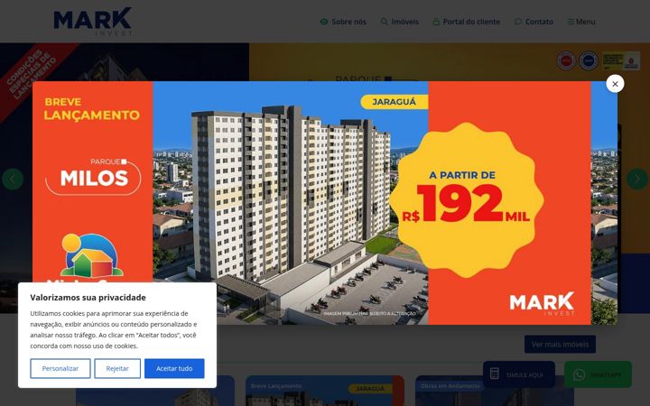 Screenshot of markinvestconstrutora.com.br
