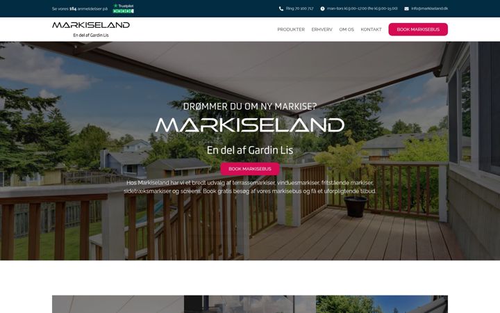 Screenshot of markiseland.dk