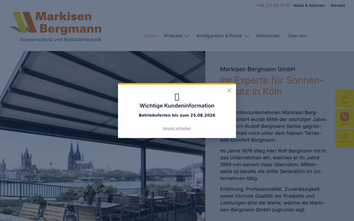 Screenshot of markisen-bergmann.de