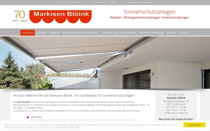 Screenshot of markisen-bloeink.de