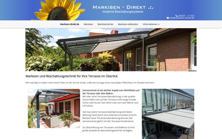 Screenshot of markisen-direkt.de
