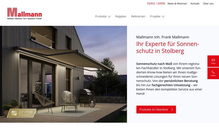 Screenshot of markisen-mallmann.de
