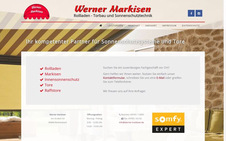 Screenshot of markisen-werner.de
