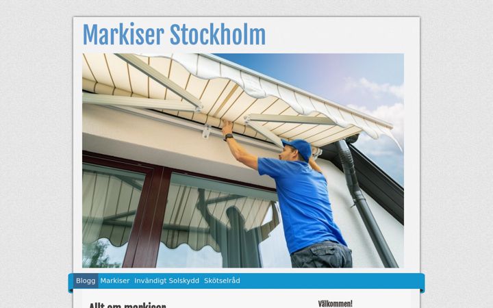Screenshot of markiserstockholm.nu