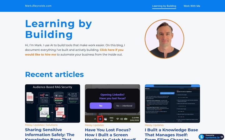 Screenshot of markjreynolds.com