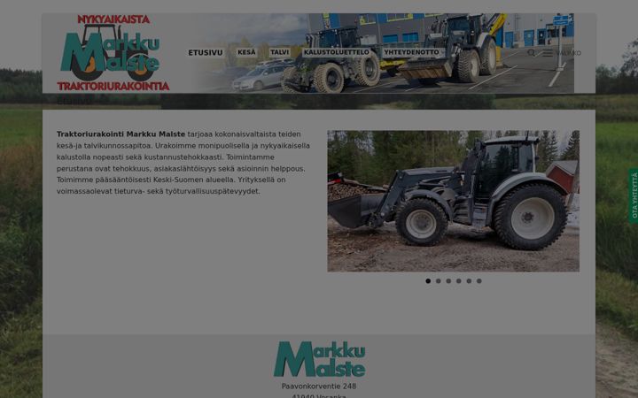 Screenshot of markkumalste.fi