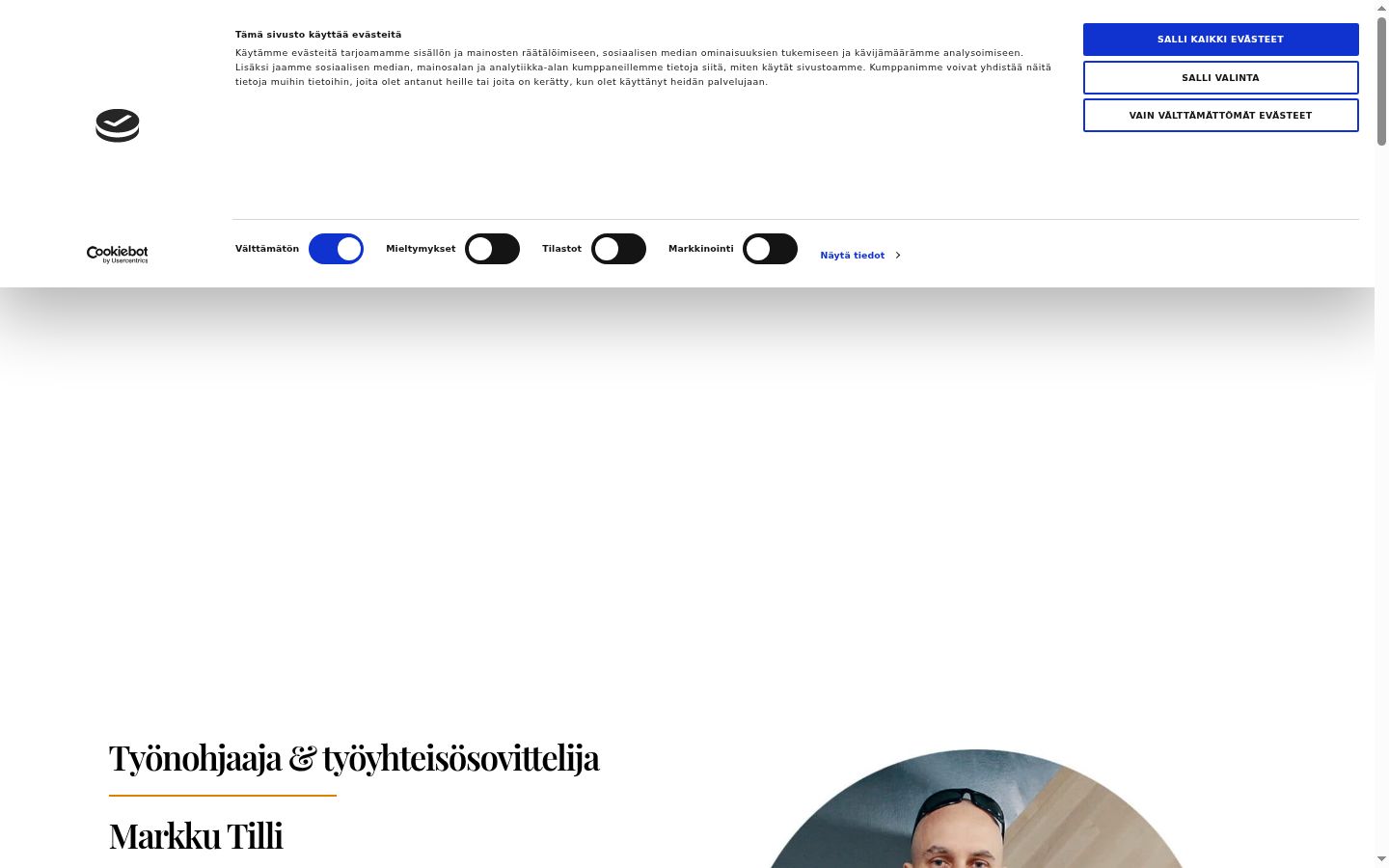 Skärmbild av samtyckesbannern som visades före någon interaktion