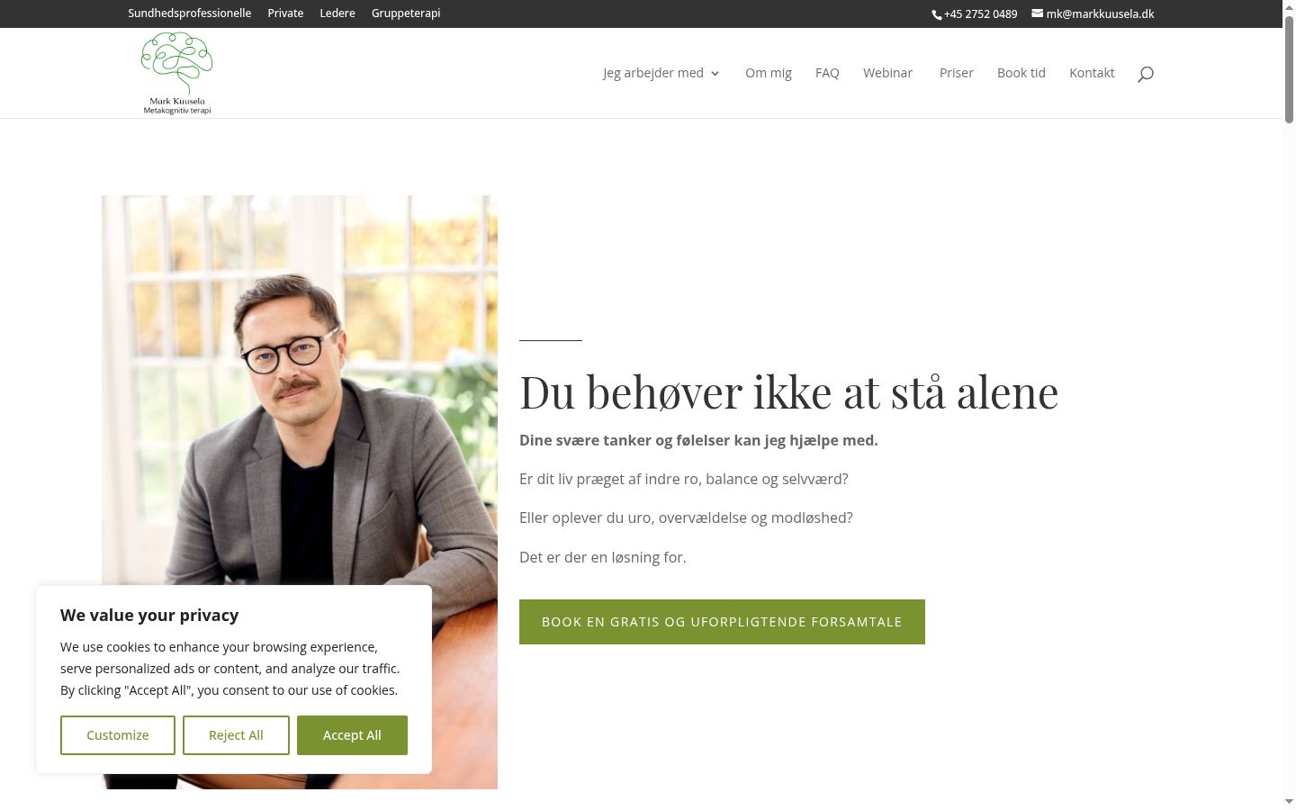 Screenshot del banner di consenso mostrato prima di qualsiasi interazione