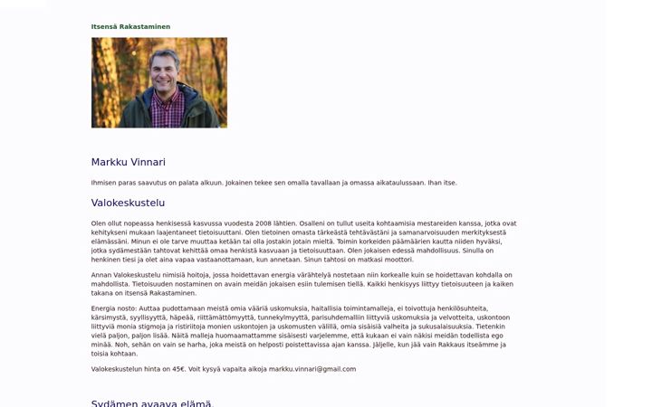 Screenshot of markkuvinnari.fi