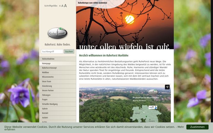 Screenshot of marklohe-ruheforst.de