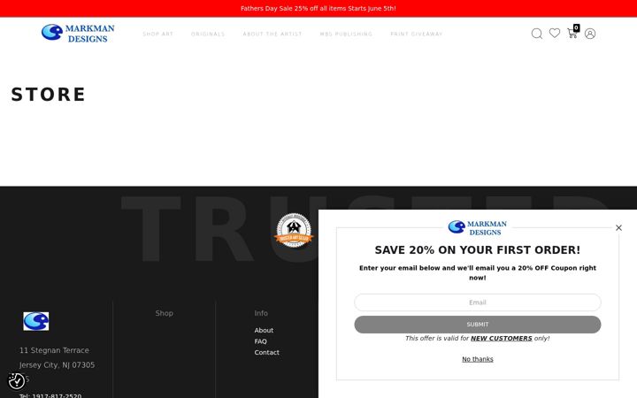 Screenshot of markmandesigns.net