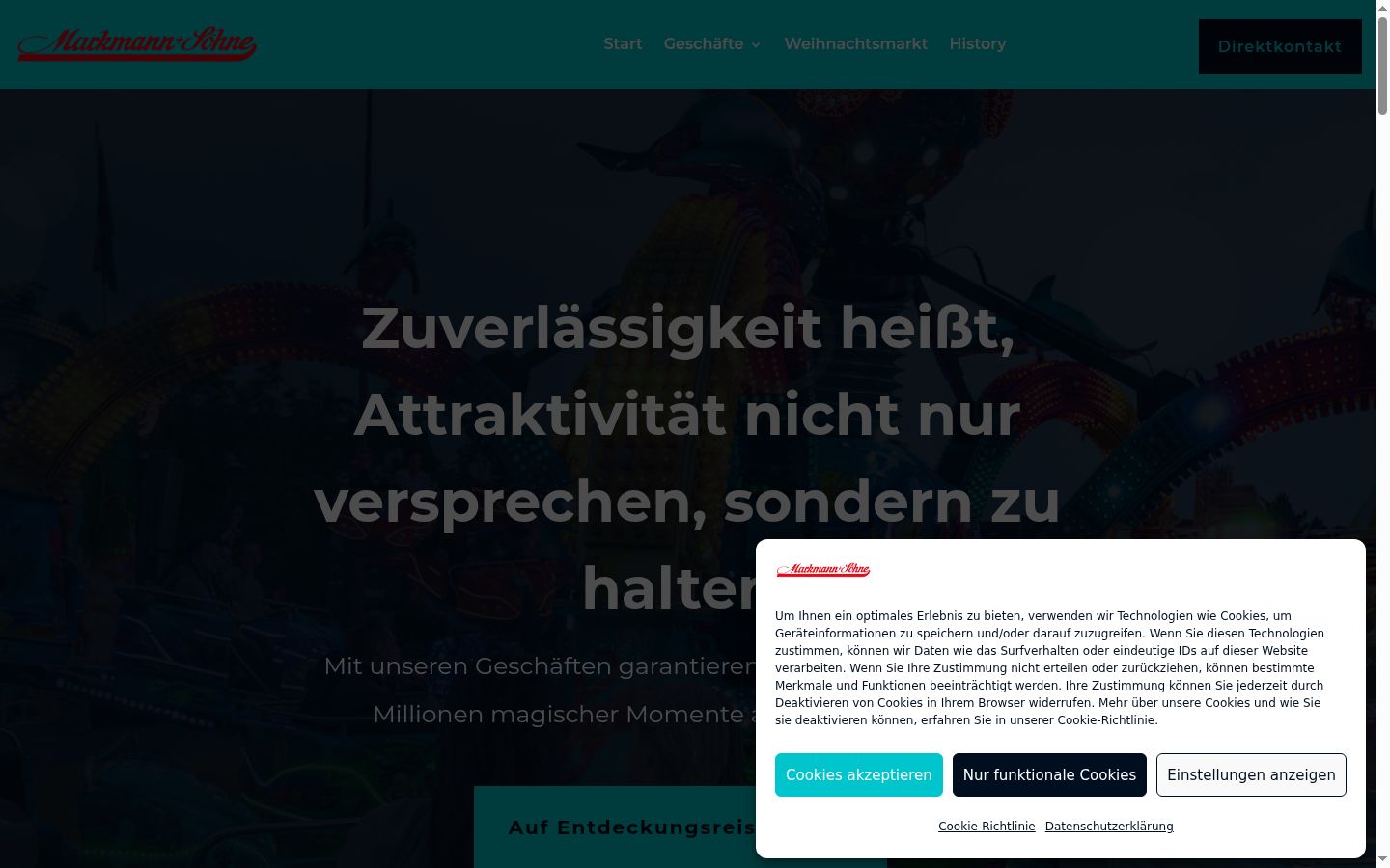 Screenshot of the consent banner shown before any interaction