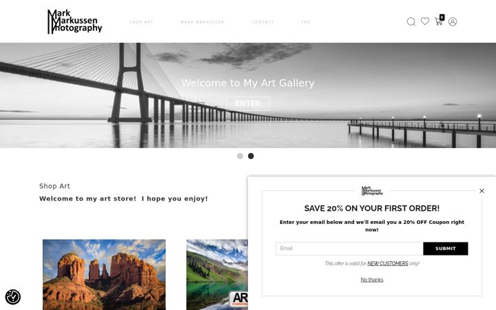Screenshot of markmarkussenphotography.com