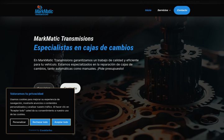 Screenshot of markmatictransmisions.com