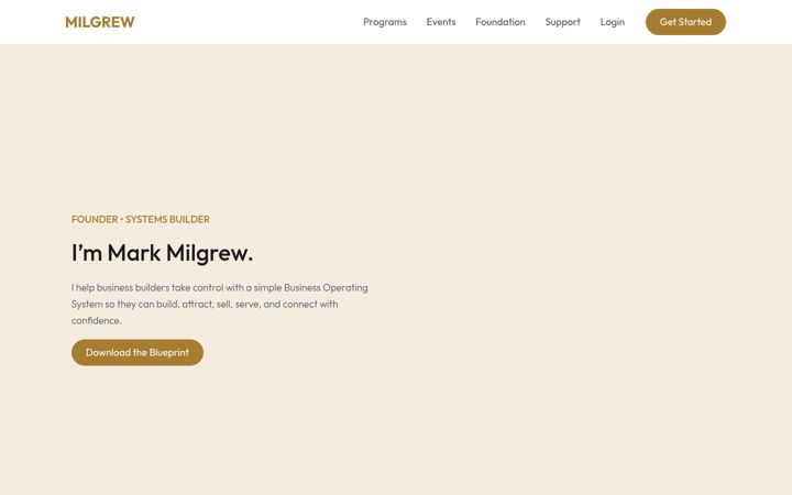 Screenshot of markmilgrew.com