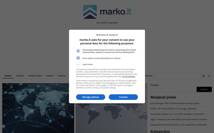 Screenshot of marko.lt