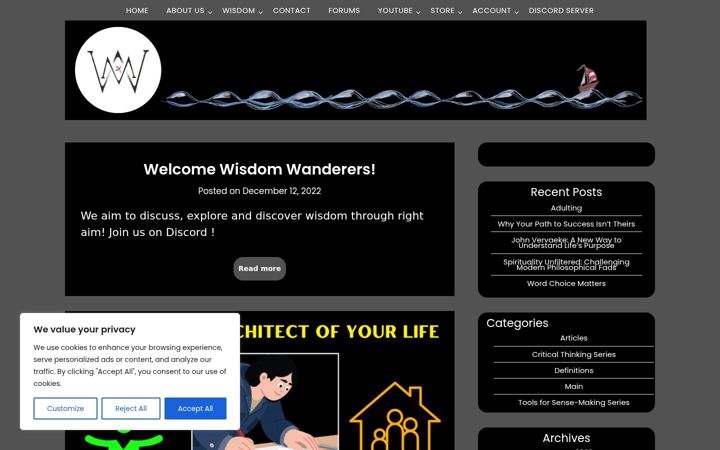Screenshot of markofwisdom.org