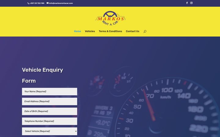 Screenshot of markosrentacar.com