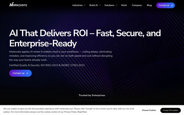 Screenshot of markovate.com
