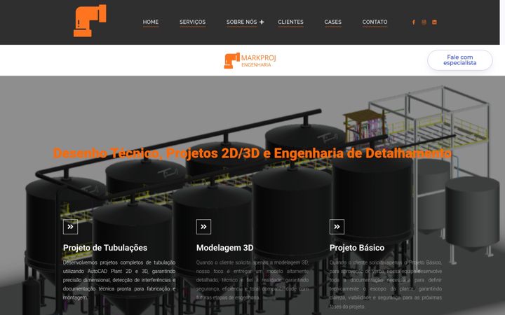 Screenshot of markproj.com.br