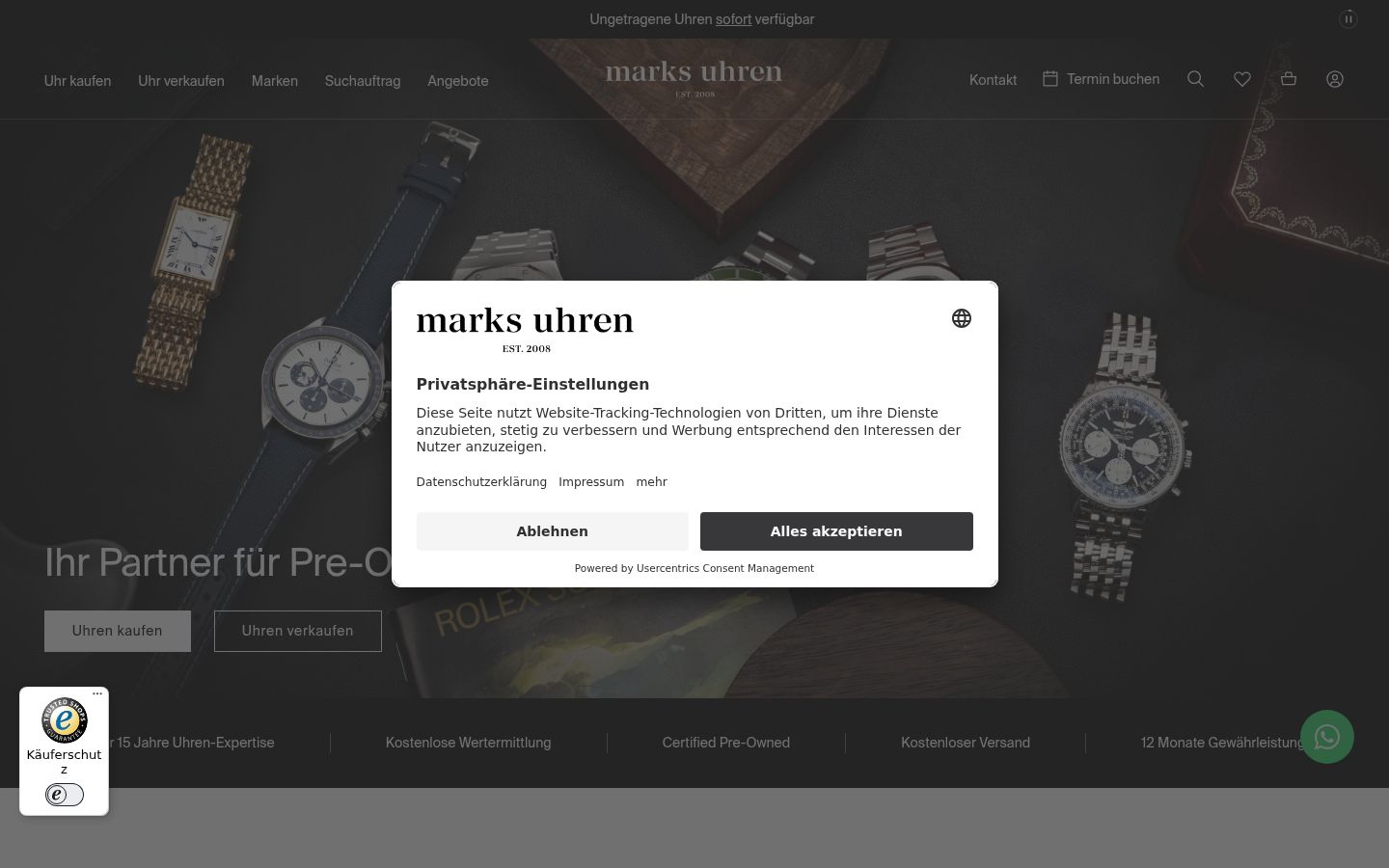 Ekraanipilt nõusolekubännerist, mida näidati enne mis tahes suhtlust