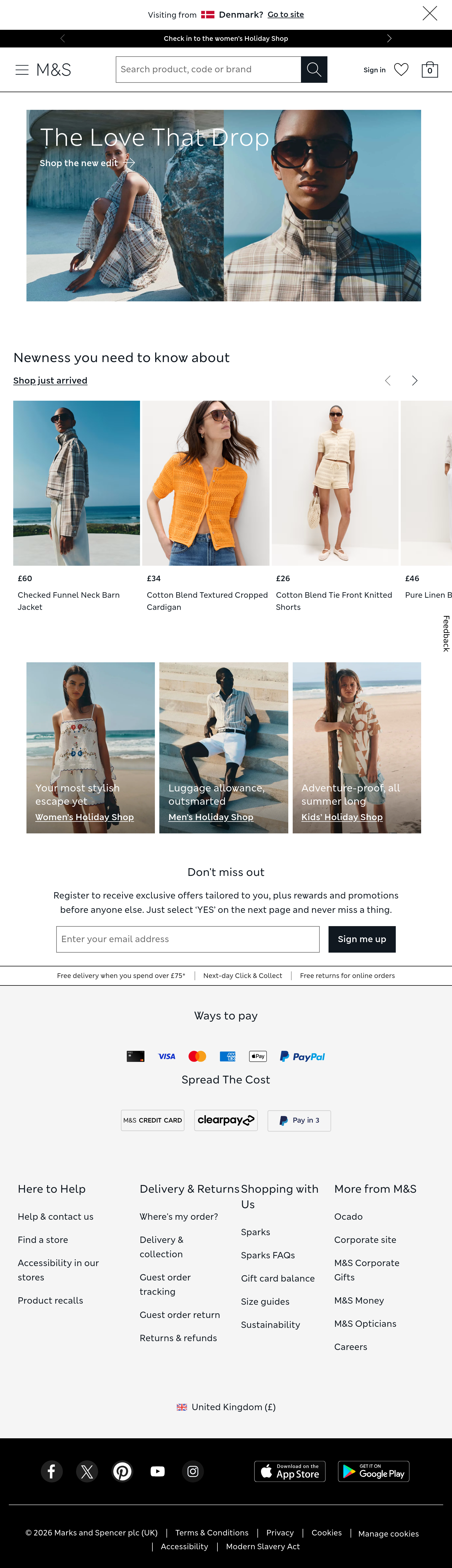 Tablet screenshot of marksandspencer.com