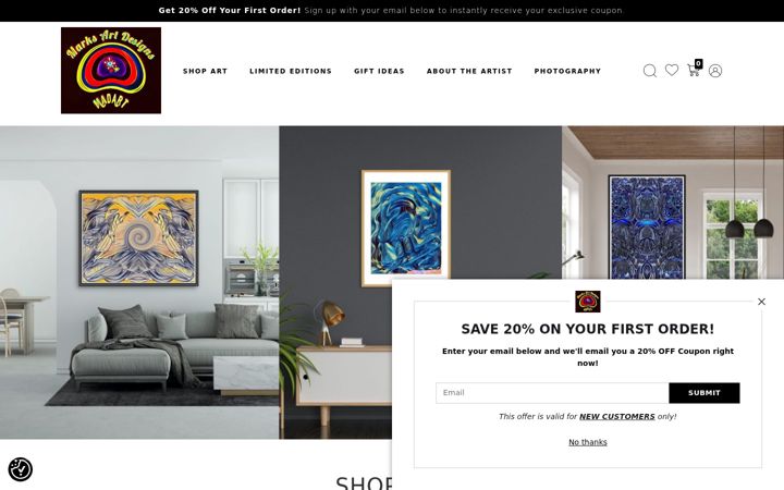 Screenshot of marksartdesigns.com