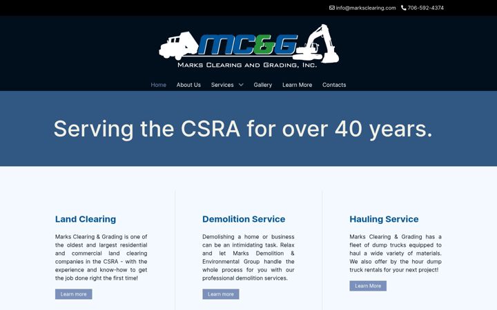 Screenshot of marksclearing.com