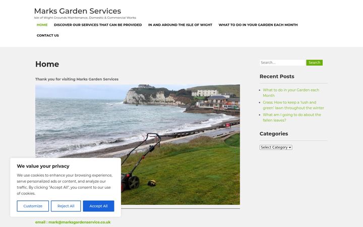 Screenshot of marksgardenservice.co.uk
