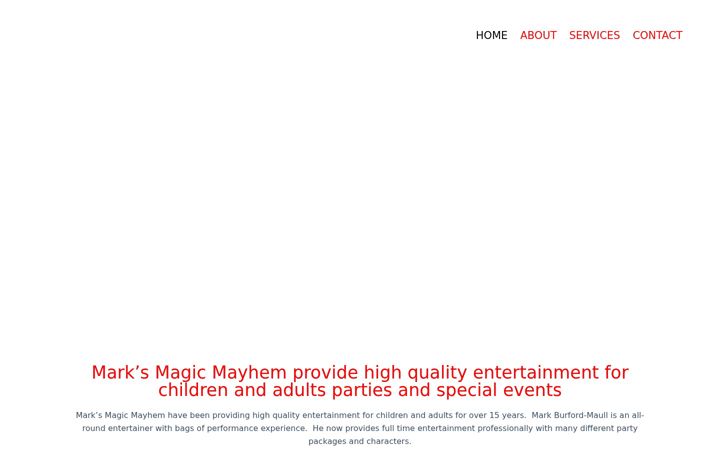 Screenshot of marksmagicmayhem.com