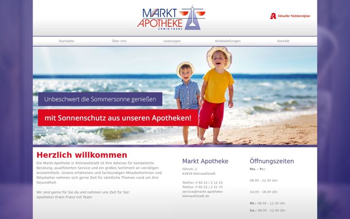 Screenshot of markt-apotheke-kleinwallstadt.de