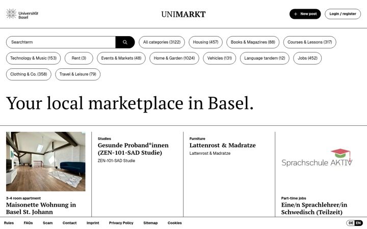 Screenshot of markt.unibas.ch