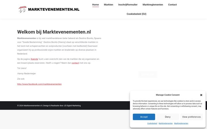 Screenshot of marktevenementen.nl
