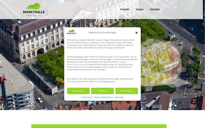 Screenshot of markthalle-karlsruhe.com