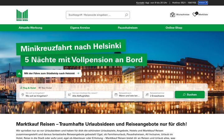 Screenshot of marktkauf-reisen.de