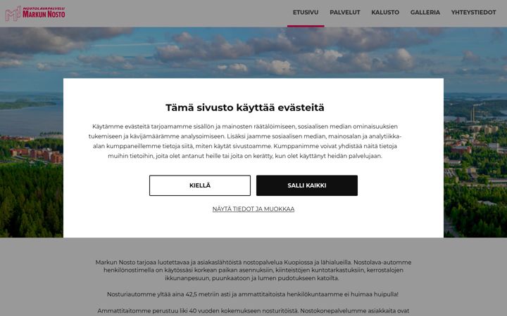 Ekrano kopija markunnosto.fi