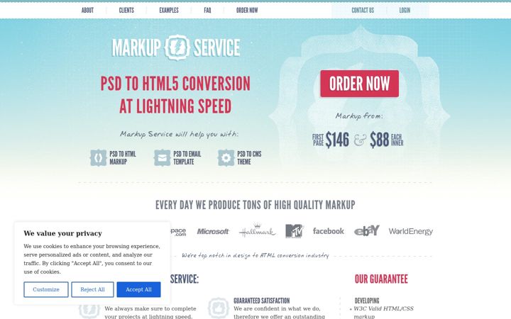 Screenshot of markup-service.com