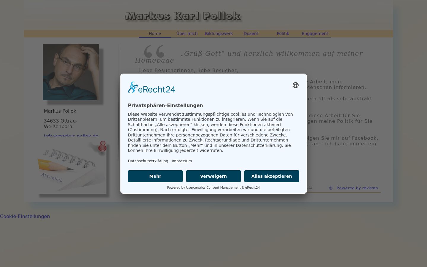 Screenshot of the consent banner shown before any interaction