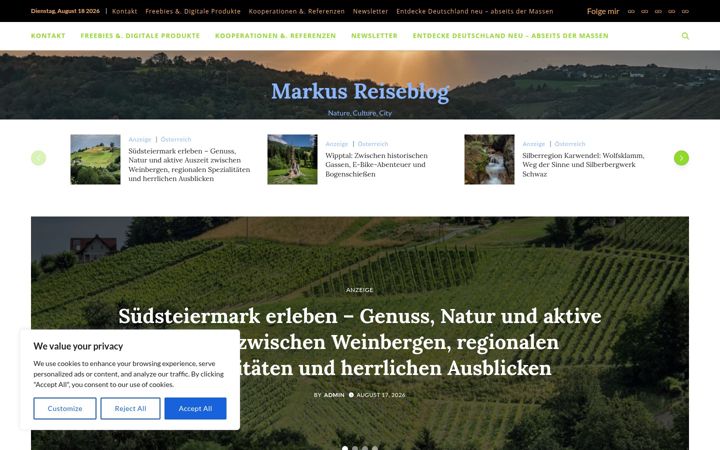 Screenshot of markus-reiseblog.de